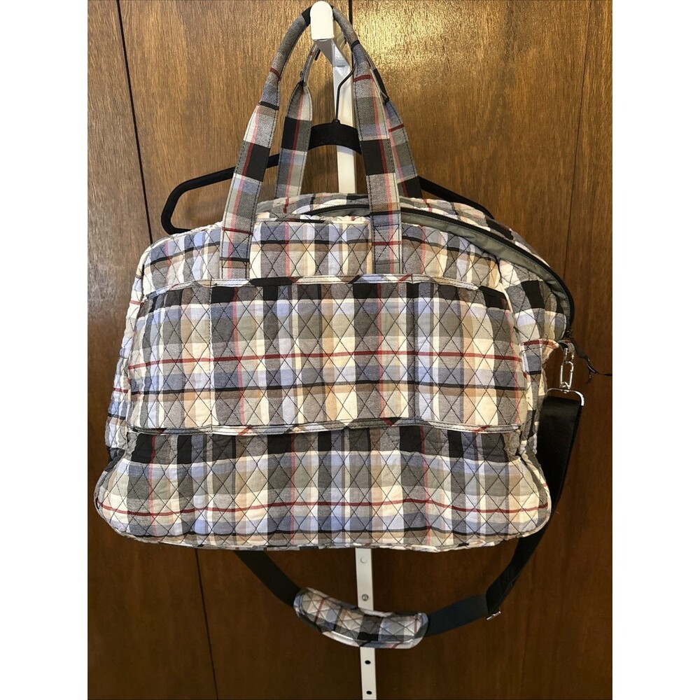 Vera Bradley Perfectly Plaid Large Traveler Weekend Duffel Bag 22x11x11 - Picture 6 of 11